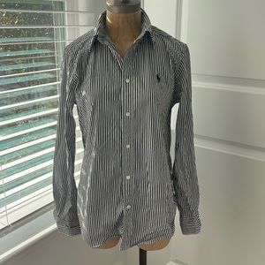 Ralph Lauren - Black and White Striped Button Down - Size 8